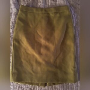 Yellow J Crew 4p pencil skirt 100% wool